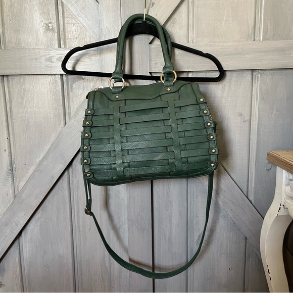 Emerald Green‎ Vegan Leather Purse gold hardware strappy shoulder strap - Picture 1 of 14